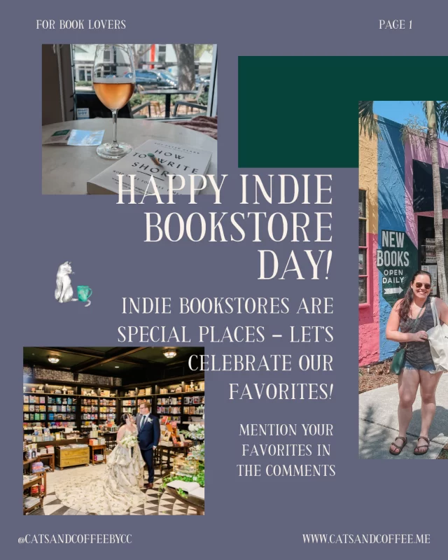 Happy Indie Bookstore Day! 🎊📚️ Give your favorite independent bookstores a shoutout in the comments here to celebrate the day!⁠
⁠
I love following these shops, even if they're not local to me. You never know what cool author events you'll hear about or things like that!⁠
⁠
Comment “INDIES” to learn all about why indie bookstores matter and for more info on the ones near and dear to my heart that I think you'll love 📚️💚