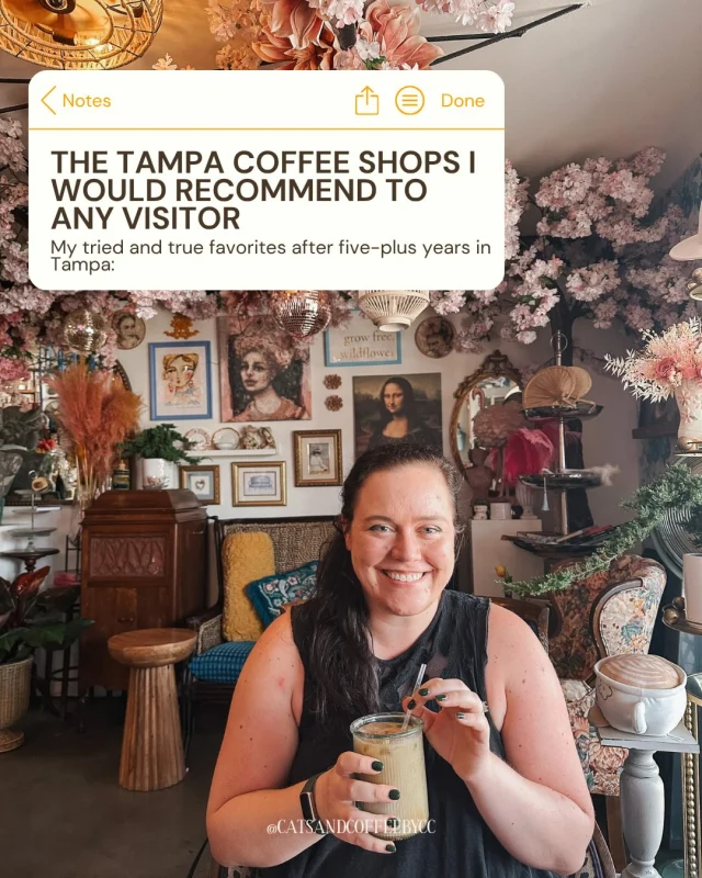 Tampa Coffee Shops I’d Recommend to Anyone Visiting the Area ☕️ ⁠
⁠
@buddybrewcoffee was my first Tampa coffee shop love and I still send everyone there. A classic for a reason.⁠
⁠
@bloomingfloralcafe is where you go for the instantly Instagrammable afternoon (and a tasty iced latte).⁠
⁠
@casaazultpa is my newer obsession with some of the best coffee I’ve ever had and impeccable vibes.⁠
⁠
The full Tampa coffee guide is on the blog. Comment COFFEE and I’ll send you the link ☕